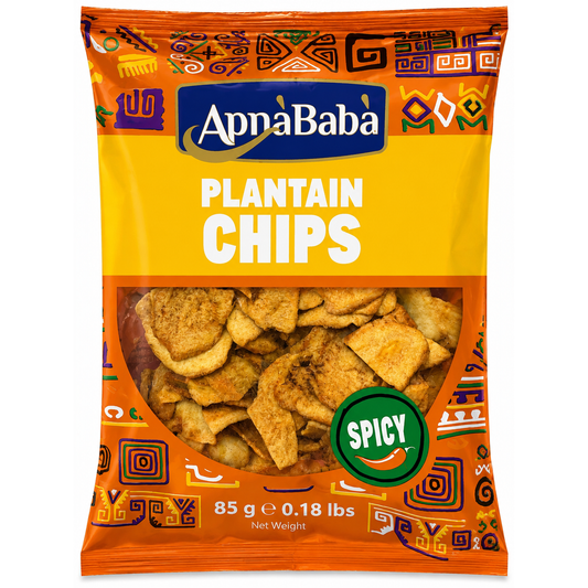 ApnaBaba Plantain Chips Spicy – Chipsuri Picante din Banane Plantain 85 g