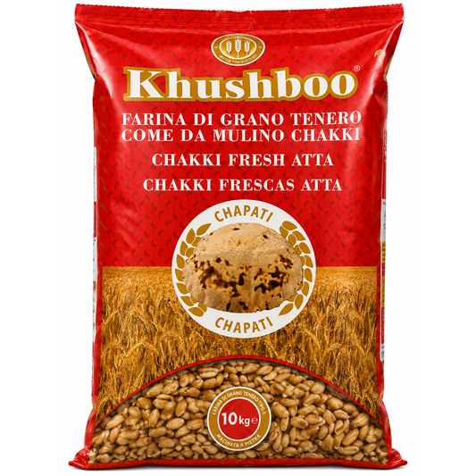 Khushboo Chakki Fresh Atta – Făină de Grâu pentru Chapati, 10 kg