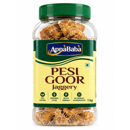 ApnaBaba Pesi Goor Jaggery – Zahăr Nerafinat din Trestie 1kg