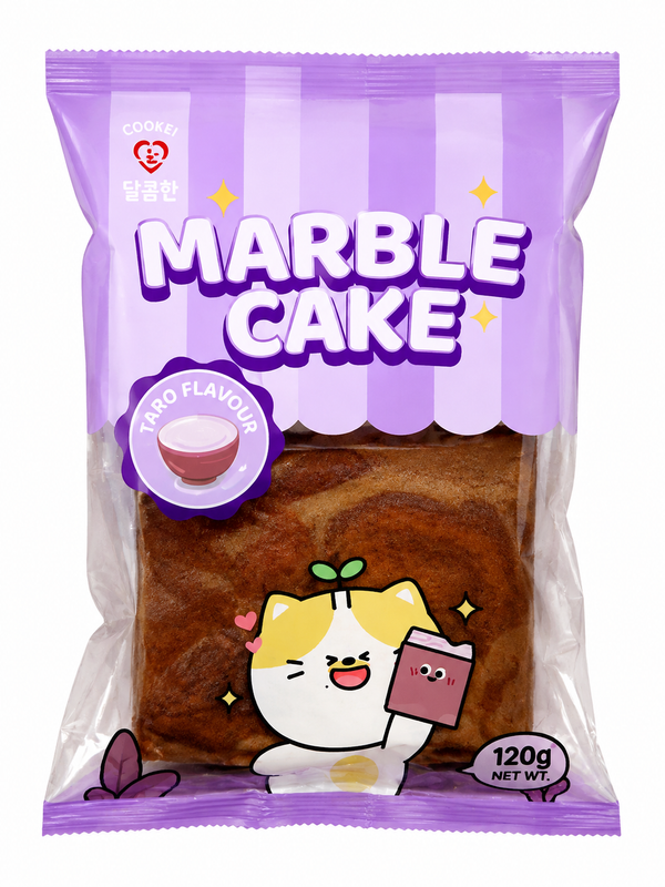 Marble Cake Taro Flavour – Chec Marmorat cu Aromă de Taro 120 g