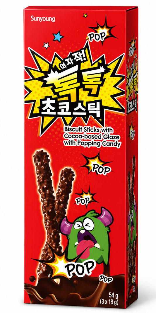 Biscuiți Crocanți cu Ciocolată și Bomboane Popping Sunyoung – 54 g