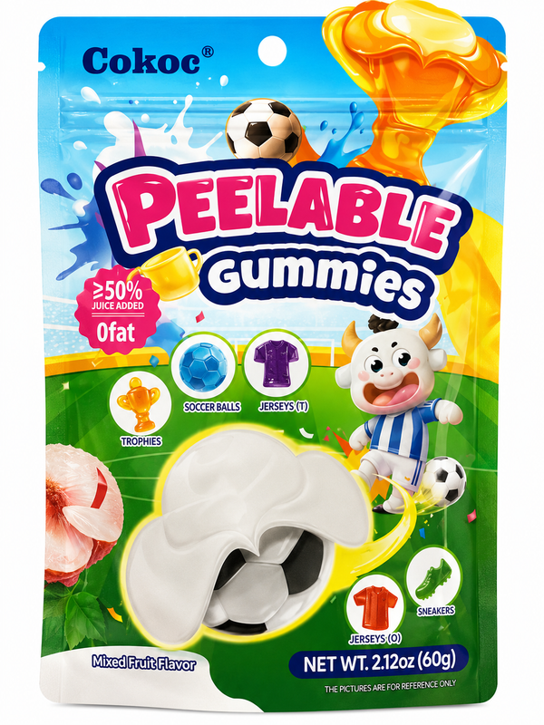Cokoc Peelable Gummies Football Edition – Jeleuri Decojibile cu Aromă de Fructe Mixte 60g