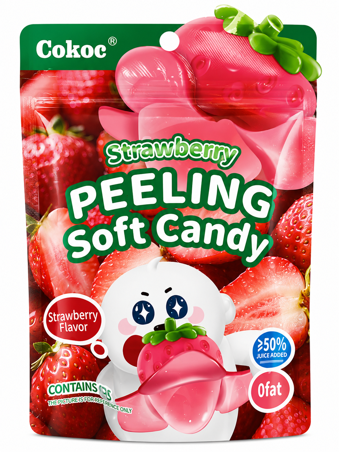 Cokoc Peeling Soft Candy Strawberry – Jeleuri Decojibile cu Aromă de Căpșuni 75g