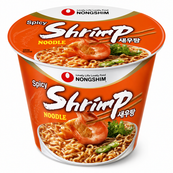 Nongshim Spicy Shrimp Noodle Bowl – Tăiței Instant Coreeni cu Creveți și Gust Picant 115g