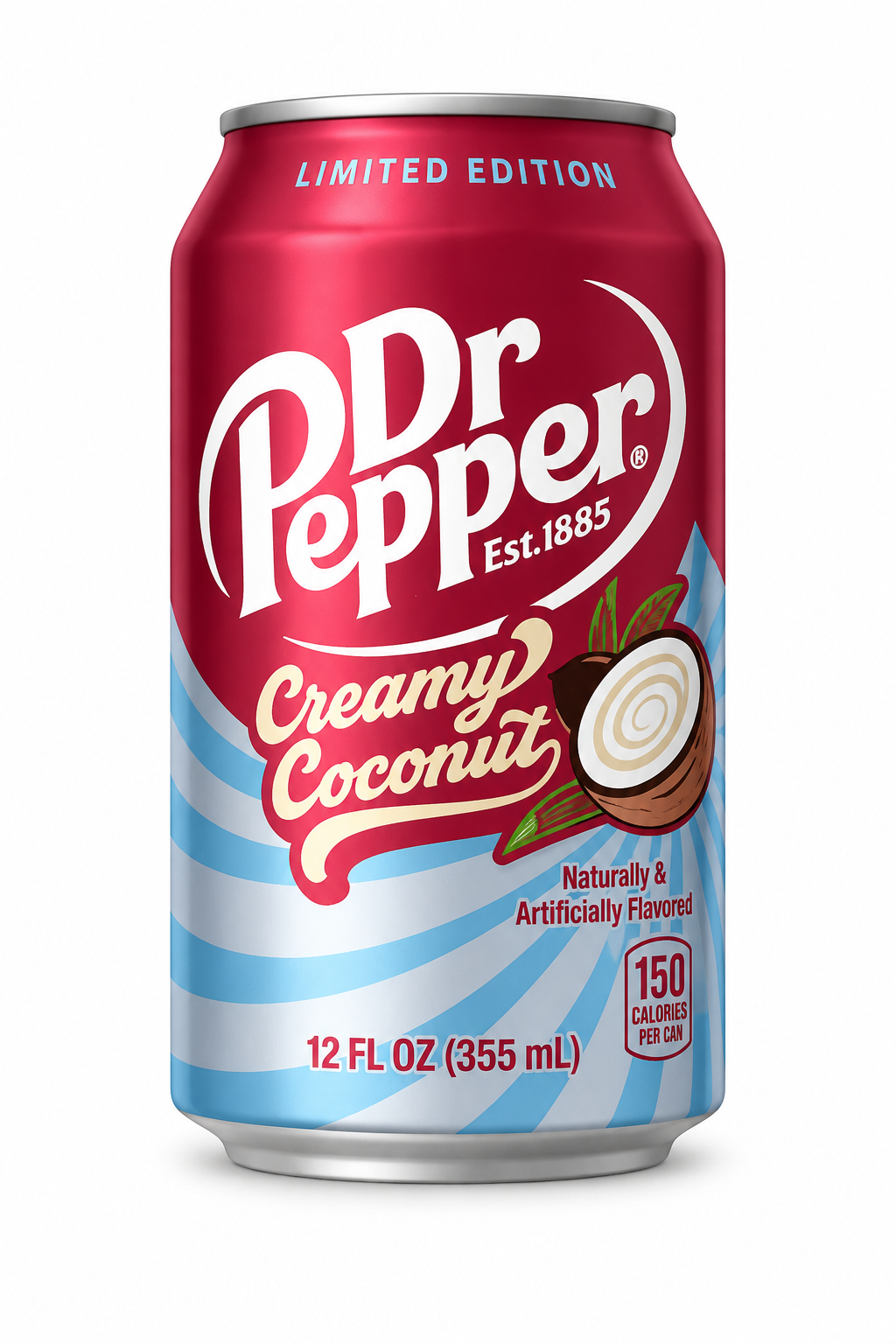 Dr Pepper Creamy Coconut 355 ml – Băutură Carbogazoasă Ediție Limitată cu Aromă de Cocos