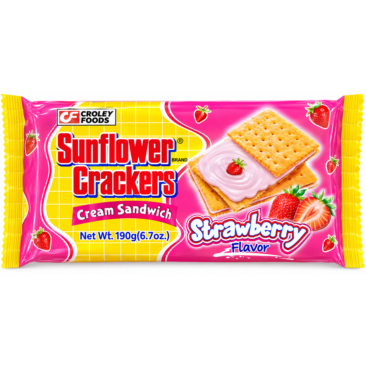 Sunflower Crackers Cream Sandwich Strawberry 190g