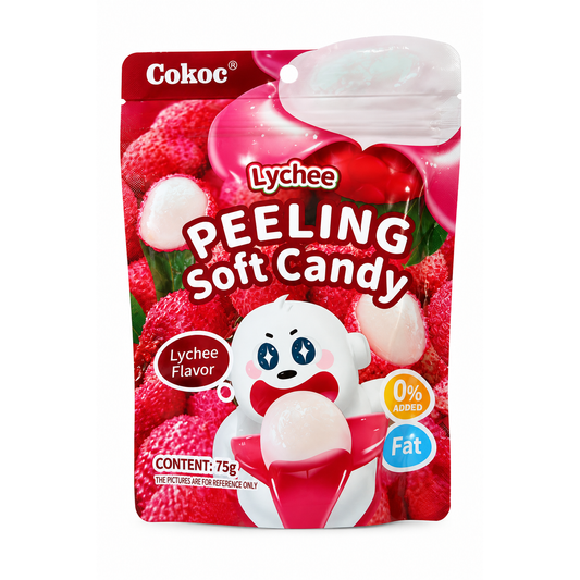 Cokoc Peeling Soft Candy Lychee 75 g pe fundal alb