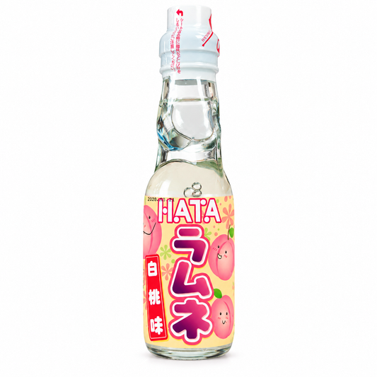 HATA Ramune White Peach 200 ml – băutură japoneză cu aromă de piersică albă