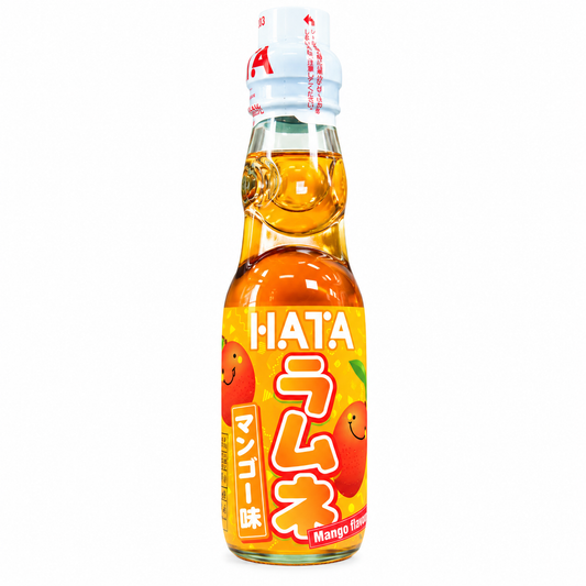 HATA Ramune Mango 200 ml – băutură japoneză carbogazoasă cu aromă de mango