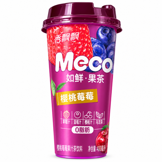 Meco Fruit Tea Strawberry, Blueberry & Cherry 400 ml – ceai cu căpșuni, afine și cireșe