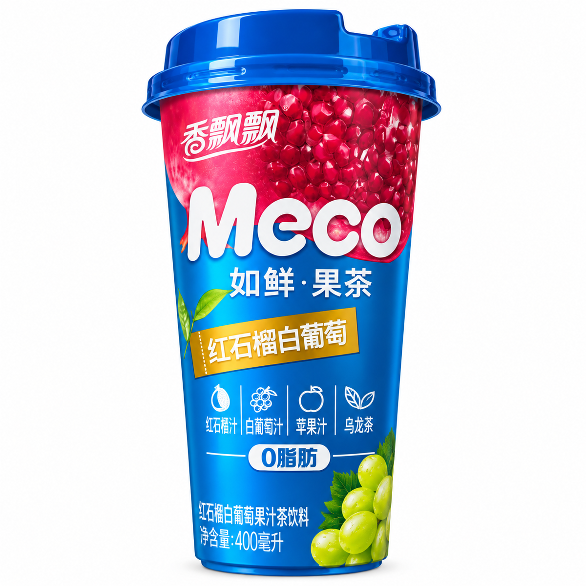 Meco Fruit Tea Pomegranate & White Grape 400 ml – ceai cu rodie și struguri albi