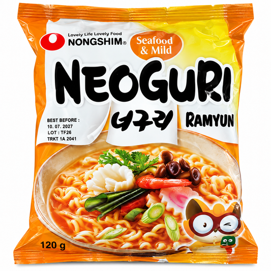 Nongshim Neoguri Seafood & Mild 120 g – ramen instant coreean cu fructe de mare