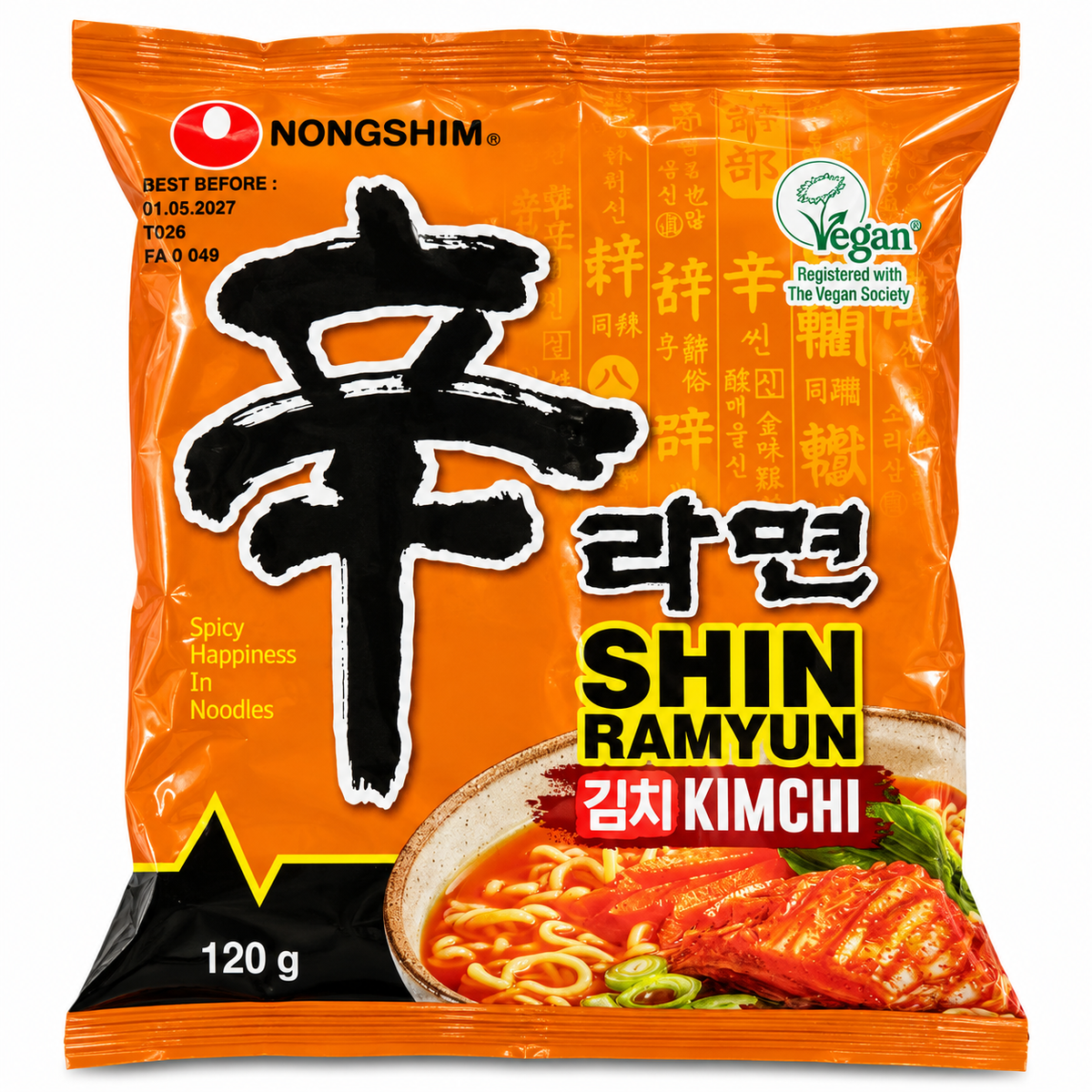Nongshim Shin Ramyun Kimchi Vegan 120 g – ramen instant coreean