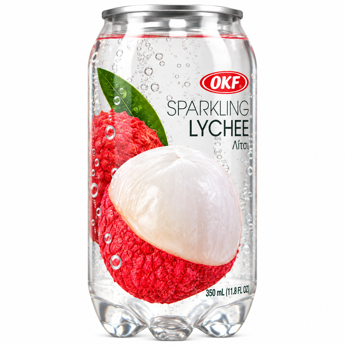 OKF Sparkling Lychee – Băutură Carbogazoasă cu Aromă de Litchi 350 ml