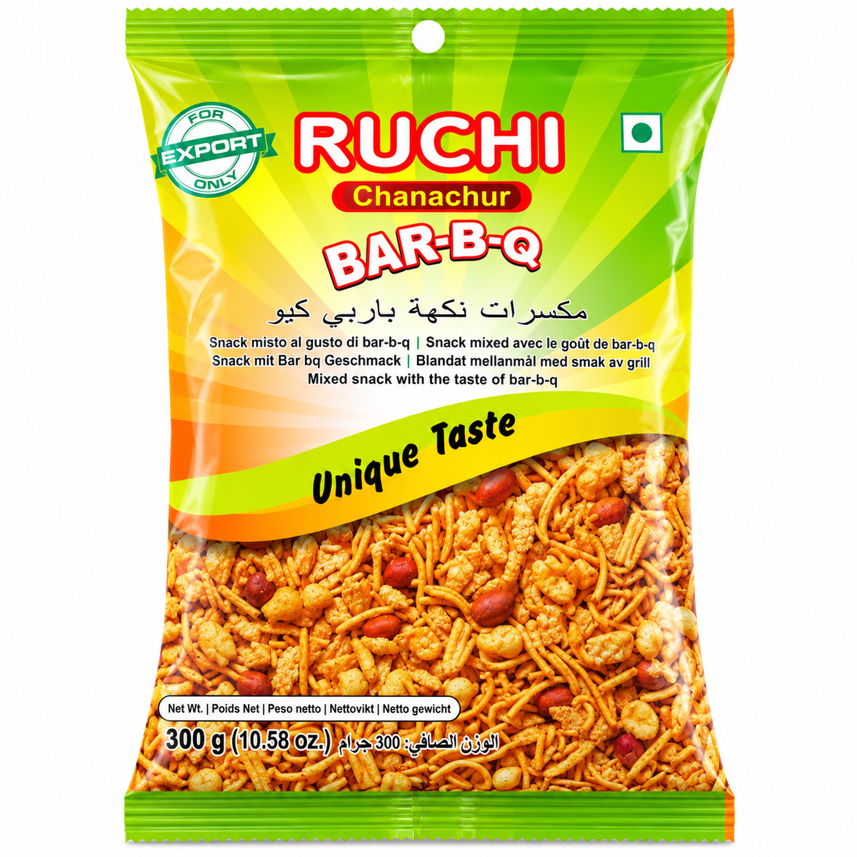 Ruchi Chanachur Bar-B-Q – Mix de Gustări cu Aromă BBQ 300 g
