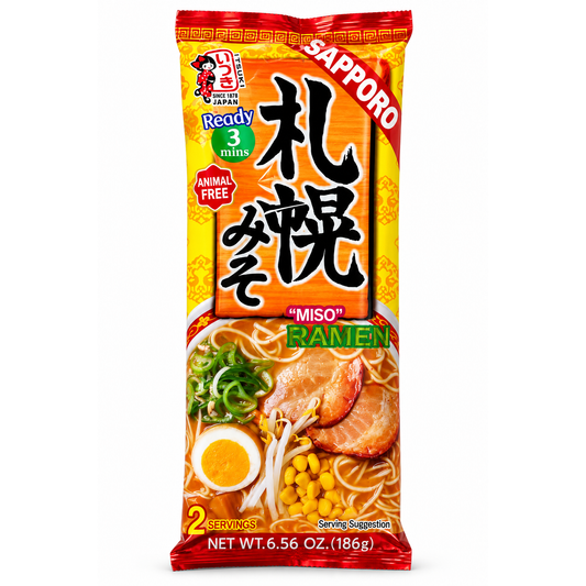 Itsuki Sapporo Miso Ramen 186 g – tăiței japonezi instant cu miso, 2 porții