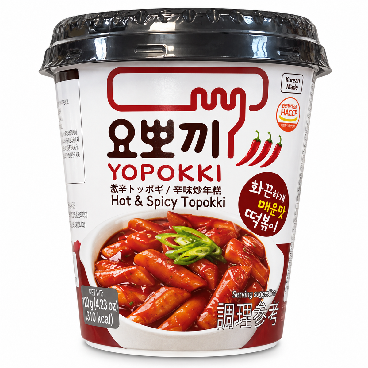 Yopokki Hot & Spicy Topokki 120 g – Tteokbokki coreean picant.