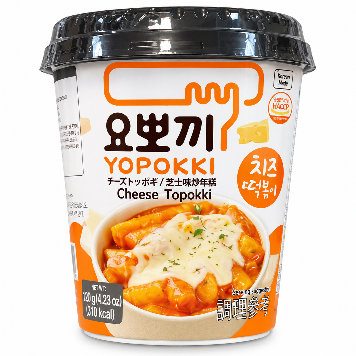 Yopokki Cheese Topokki 120 g – Tteokbokki coreean cu brânză.