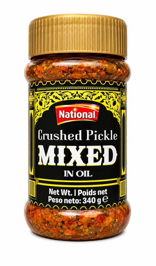 National Crushed Pickle Mixed in Oil 340g – Murături Mixte Mărunțite în Ulei