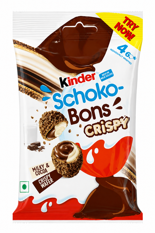 Kinder Schoko-Bons Crispy – Bomboane Crocante cu Lapte și Cacao 46 g  Descriere produs
