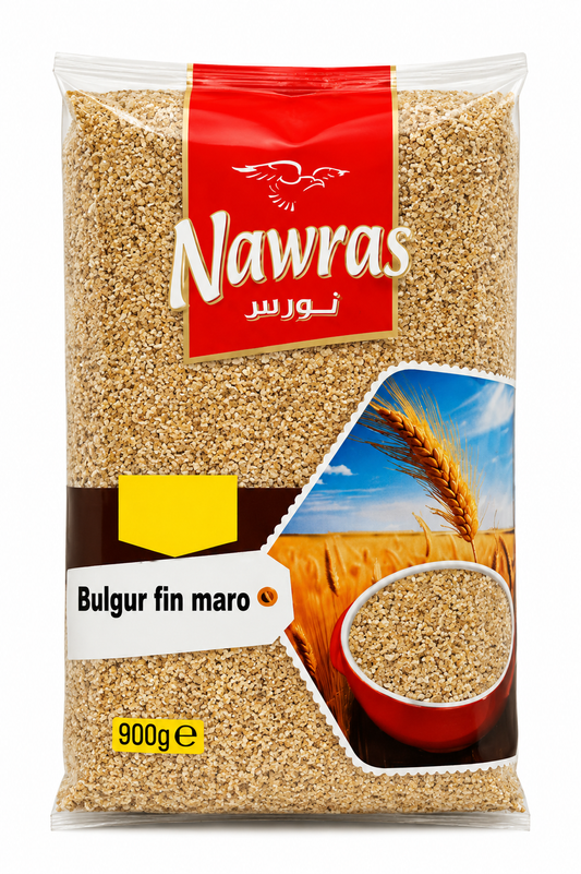 Nawras Bulgur Fin Maro 900g – Bulgur Integral Fin din Grâu Dur
