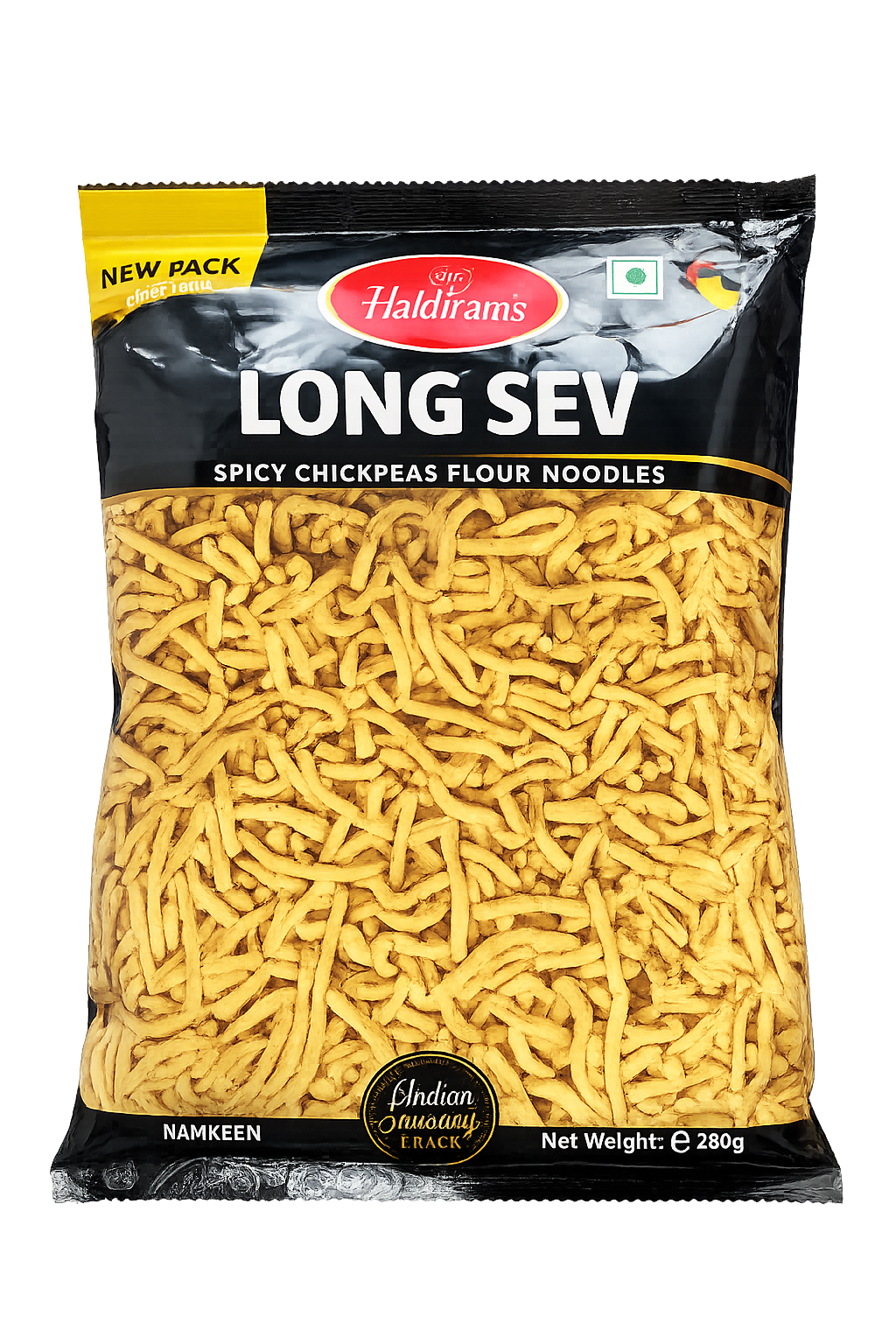 Haldiram's Long Sev 200g – Snack Indian Crocant din Făină de Năut