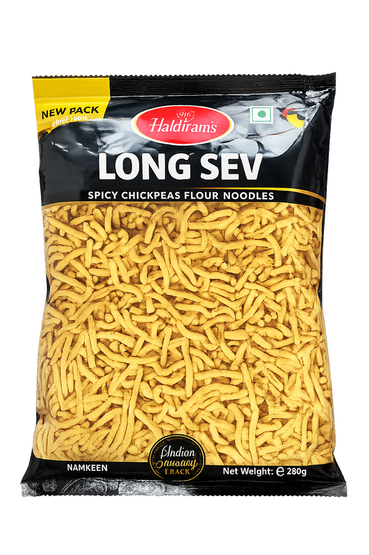 Haldiram's Long Sev 200g – Snack Indian Crocant din Făină de Năut