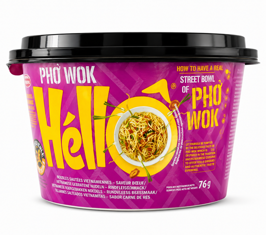 Phở Wok Hello Tăiței Instant Wok cu Aromă de Vită 76g – Vietnamese Stir Fried Noodles Beef Flavor