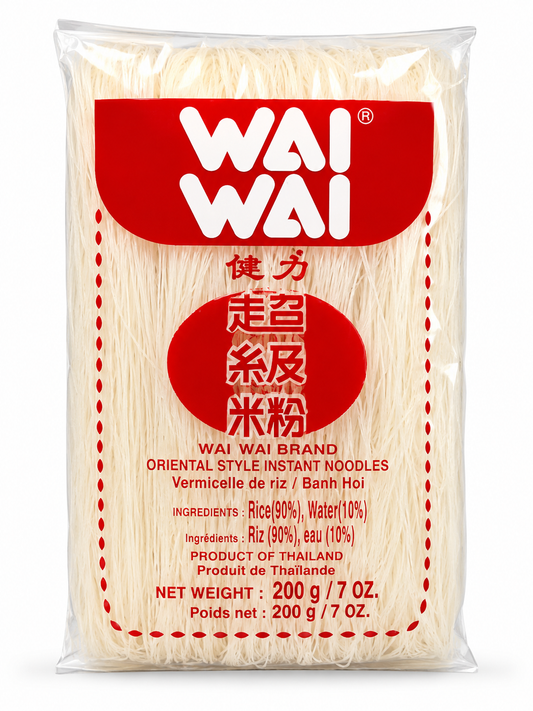 Wai Wai Vermicelli de Orez 200g – Tăiței de Orez Instant în Stil Asiatic