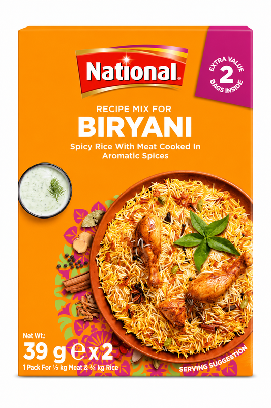 National Biryani Recipe Mix 2x39g – Mix de Condimente pentru Biryani Autentic