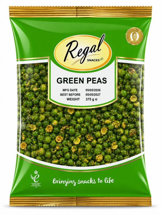 Mazăre Verde Crocantă Regal Snacks 375 g – Snack Crocant din Mazăre Prăjită