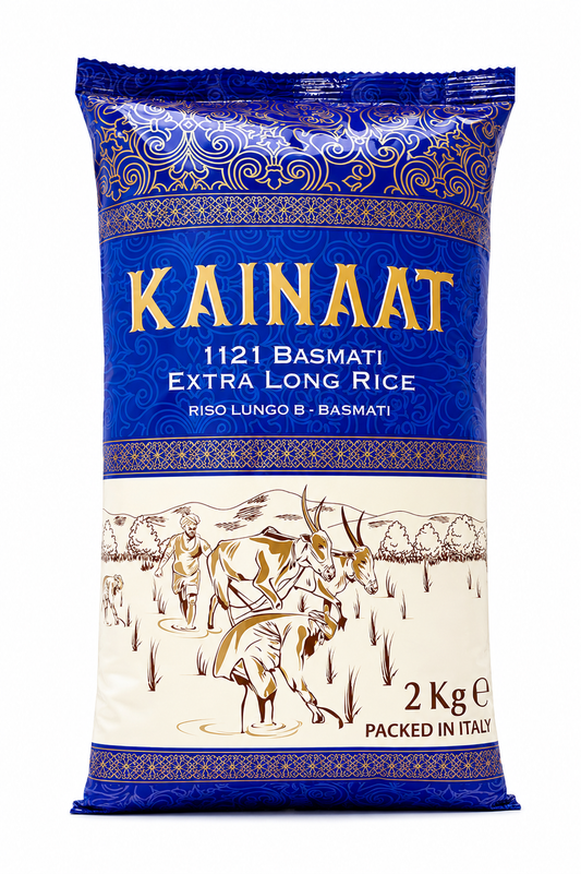 Kainaat 1121 Basmati Extra Long Rice 2kg – Orez Basmati Premium cu Bob Extra Lung