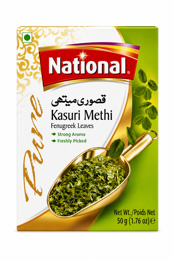 National Kasuri Methi 50g – Frunze Uscate de Schinduf pentru Gătit