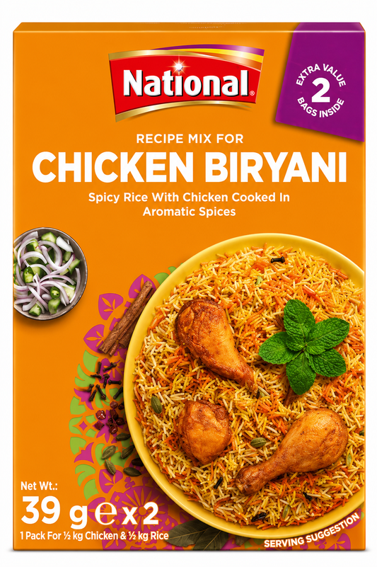 National Chicken Biryani Mix 39g x 2 – Amestec de Condimente pentru Biryani cu Pui